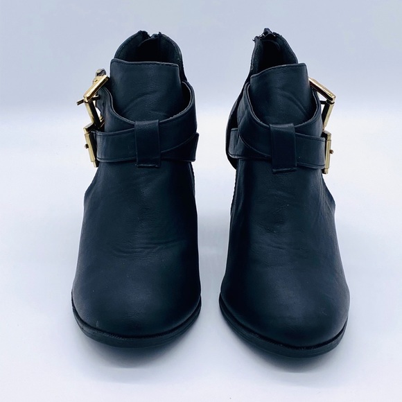 EUC Bamboo Sharpay Buckle Cut Out Ankle Booties - Picture 2 of 11